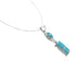Southwest Turquoise Inlay Sterling Silver Box Chain Necklace Set JX129091